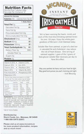 Steaming bowl of McCann's instant oatmeal, cozy start to your day.