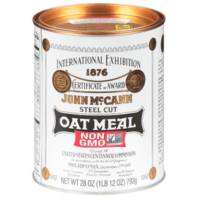 McCann's Irish Oatmeal steel-cut oats in a bowl for a hearty breakfast