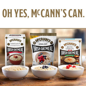 McCann's oats being prepared on stovetop with measured water