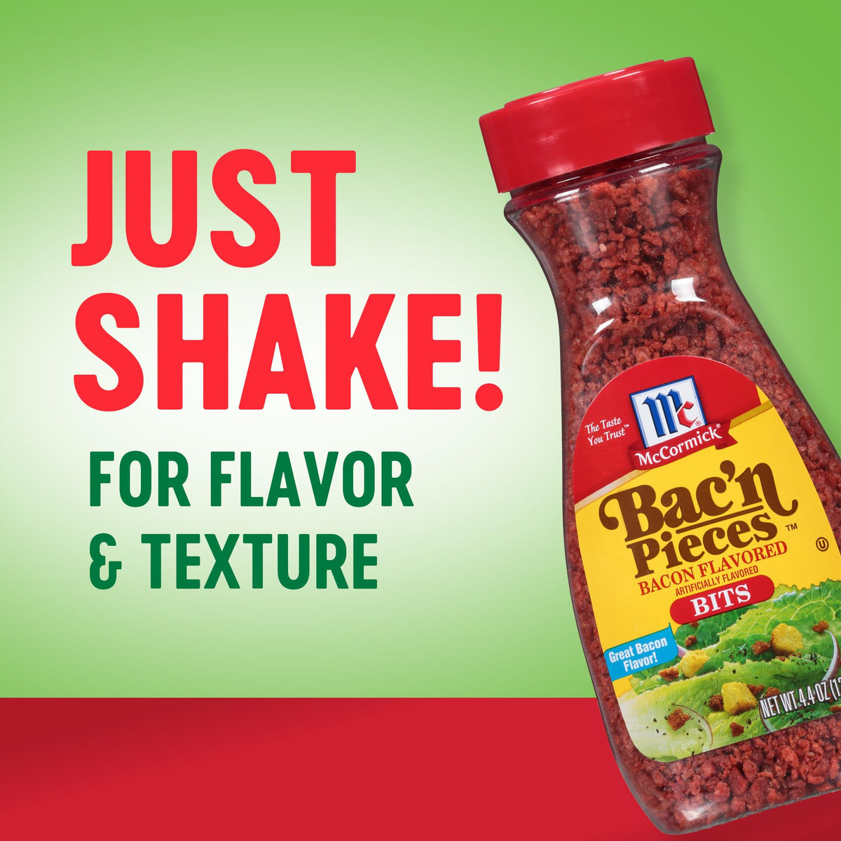 Bac'n Pieces sprinkled over salad for savory crunch