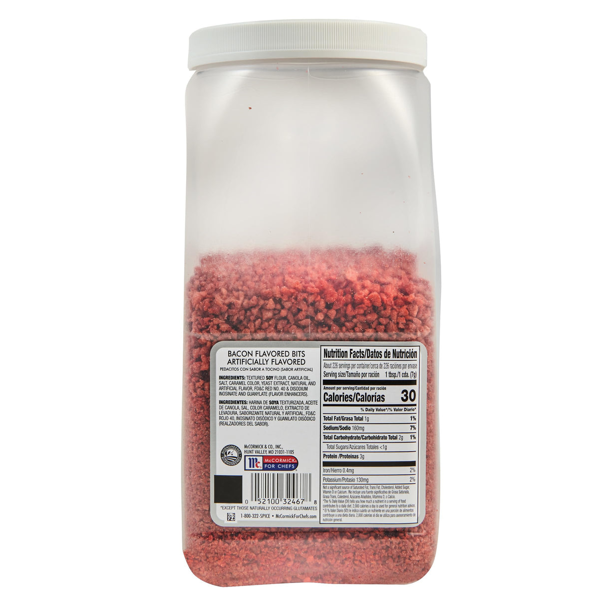 Closeup of McCormick Culinary Bacon Flavored Bits showing crisp texture for salads.