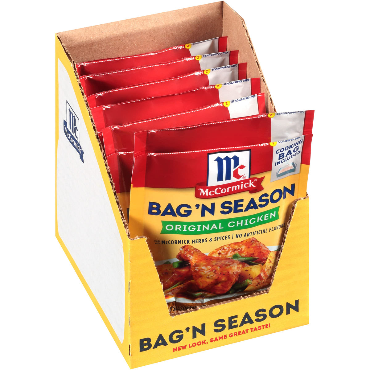 McCormick Bag 'n Season original chicken in oven bag for mess-free cooking.