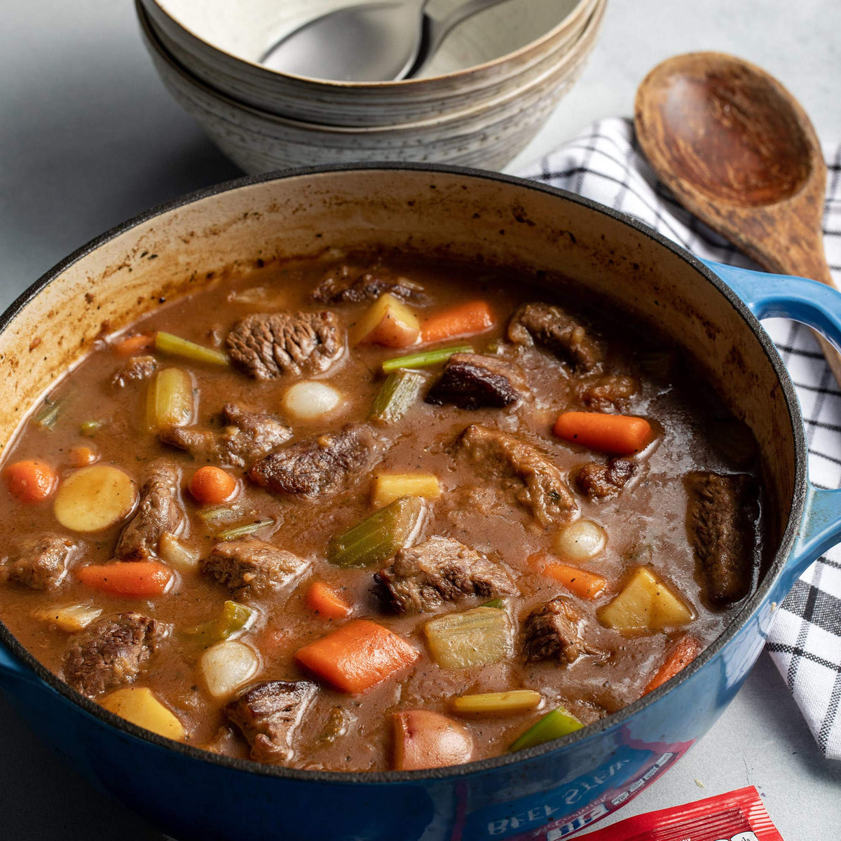 McCormick Beef Stew Seasoning Mix ingredients ready to blend