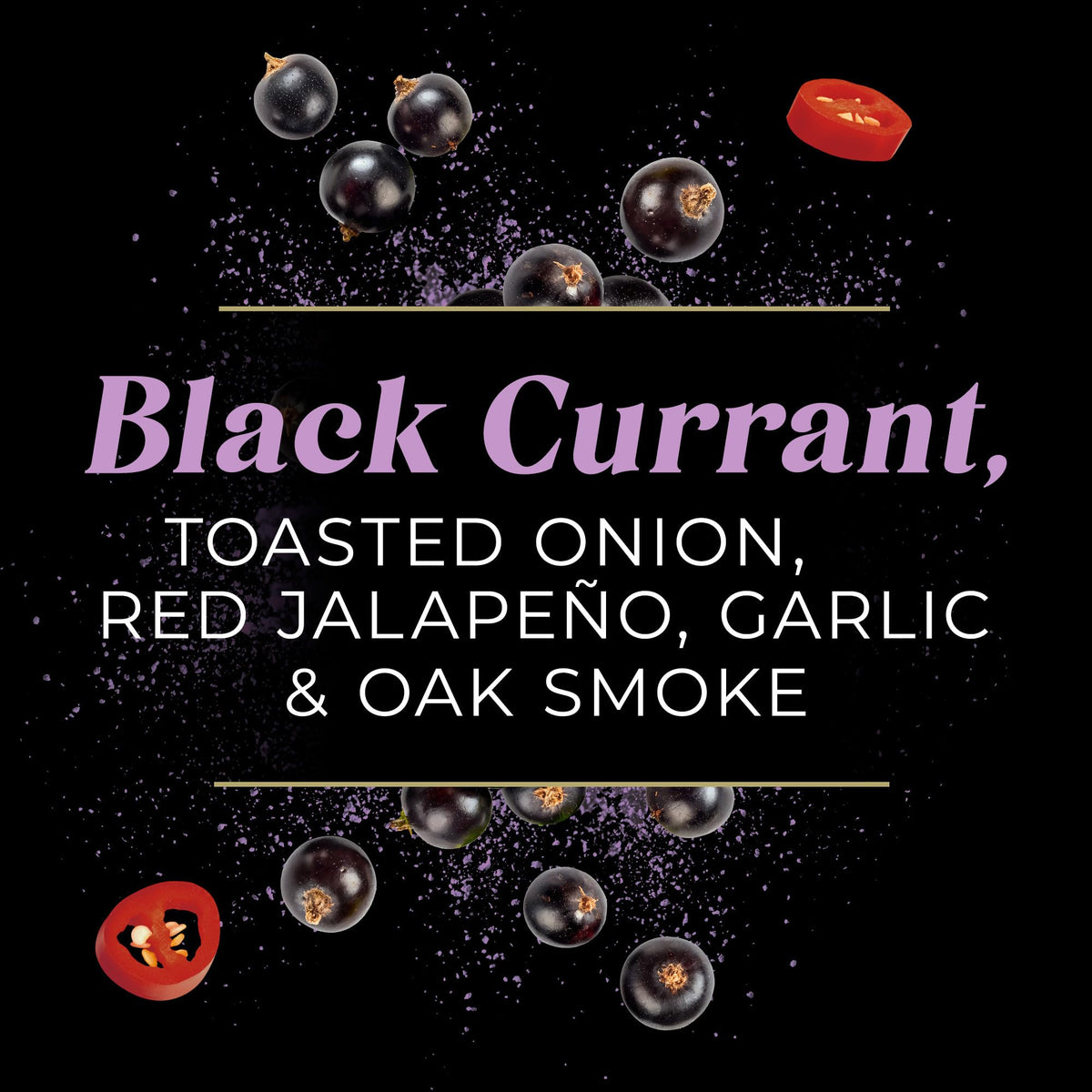 McCormick Black Currant Sweet & Smoky dressing on greens with berry depth