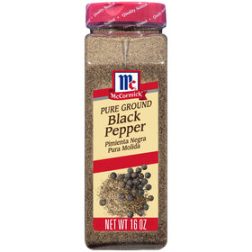 McCormick Black Pepper ground bottle pour—sharp, earthy heat enhances everyday cooking