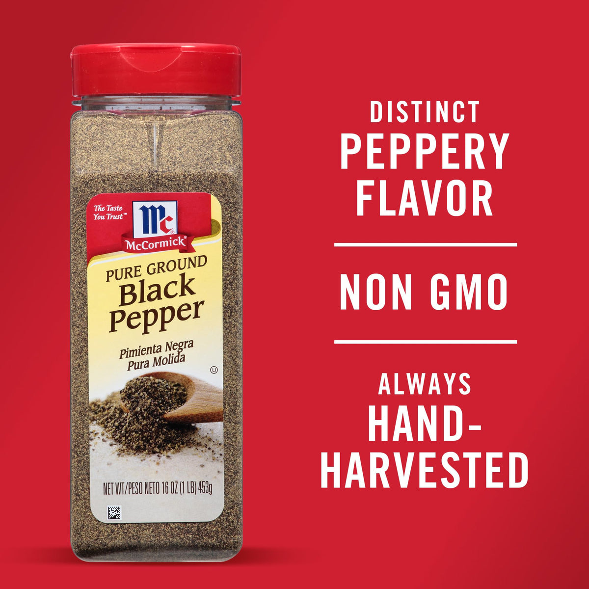 McCormick Black Pepper hand harvested peppercorns closeup—premium quality aroma and flavor