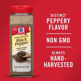 McCormick Black Pepper hand harvested peppercorns closeup—premium quality aroma and flavor