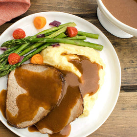 Glossier gravy from pan using McCormick Brown Gravy Mix with no lumps
