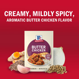 McCormick Butter Chicken plating showcases creamy, restaurant-inspired flavor.