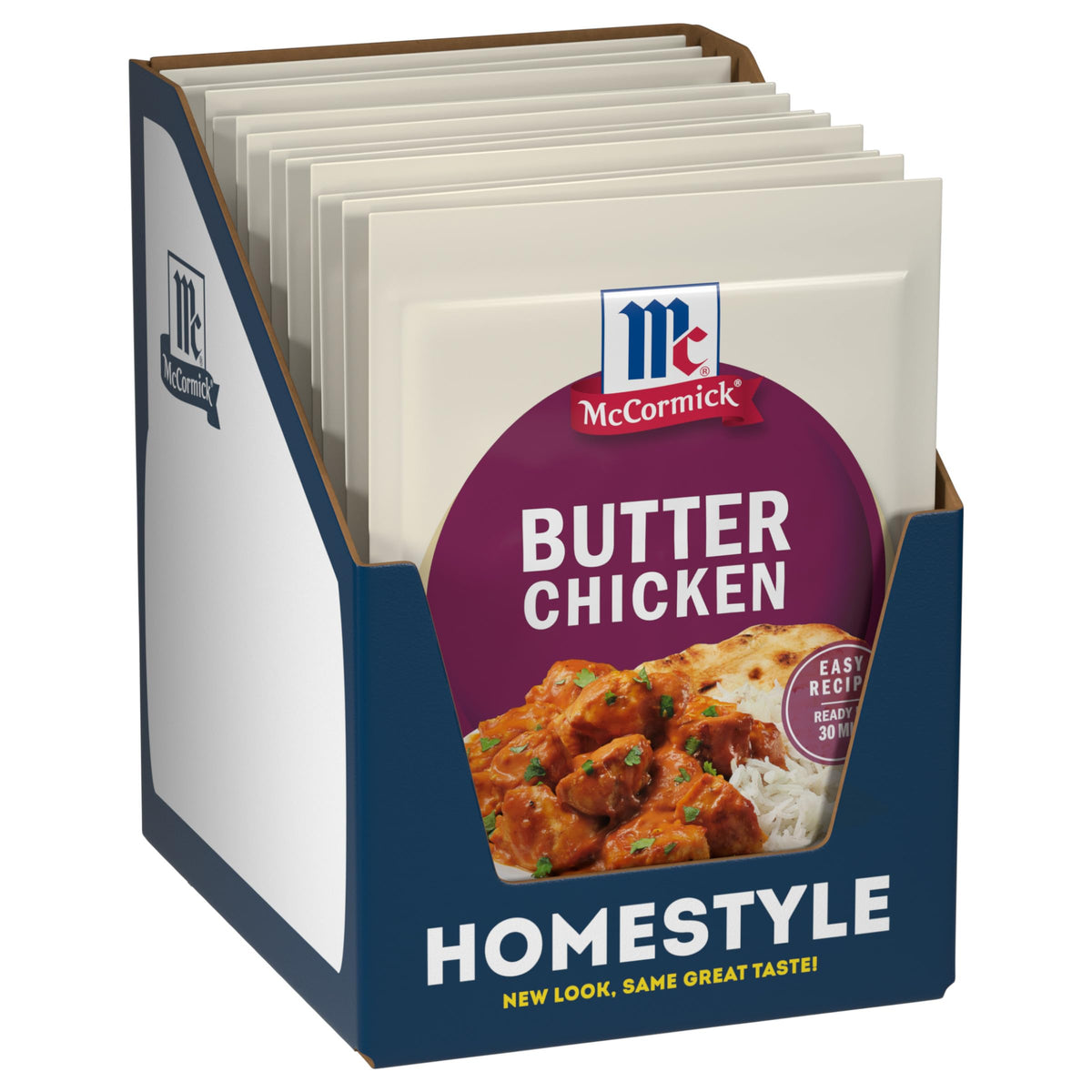 McCormick Butter Chicken seasoning-pack for quick, flavorful dinners.