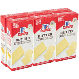 McCormick Butter Extract bottle shows rich butter flavor for desserts.