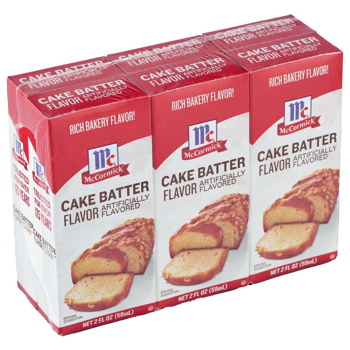 McCormick Cake Batter flavor bottle pour enhances baked goods with birthday-cake aroma