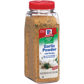 McCormick California Style Garlic Powder with Parsley coarse-grind jar showcases robust flavor