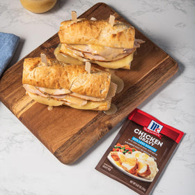 McCormick gravy with turkey or chicken for holiday-inspired dinners.