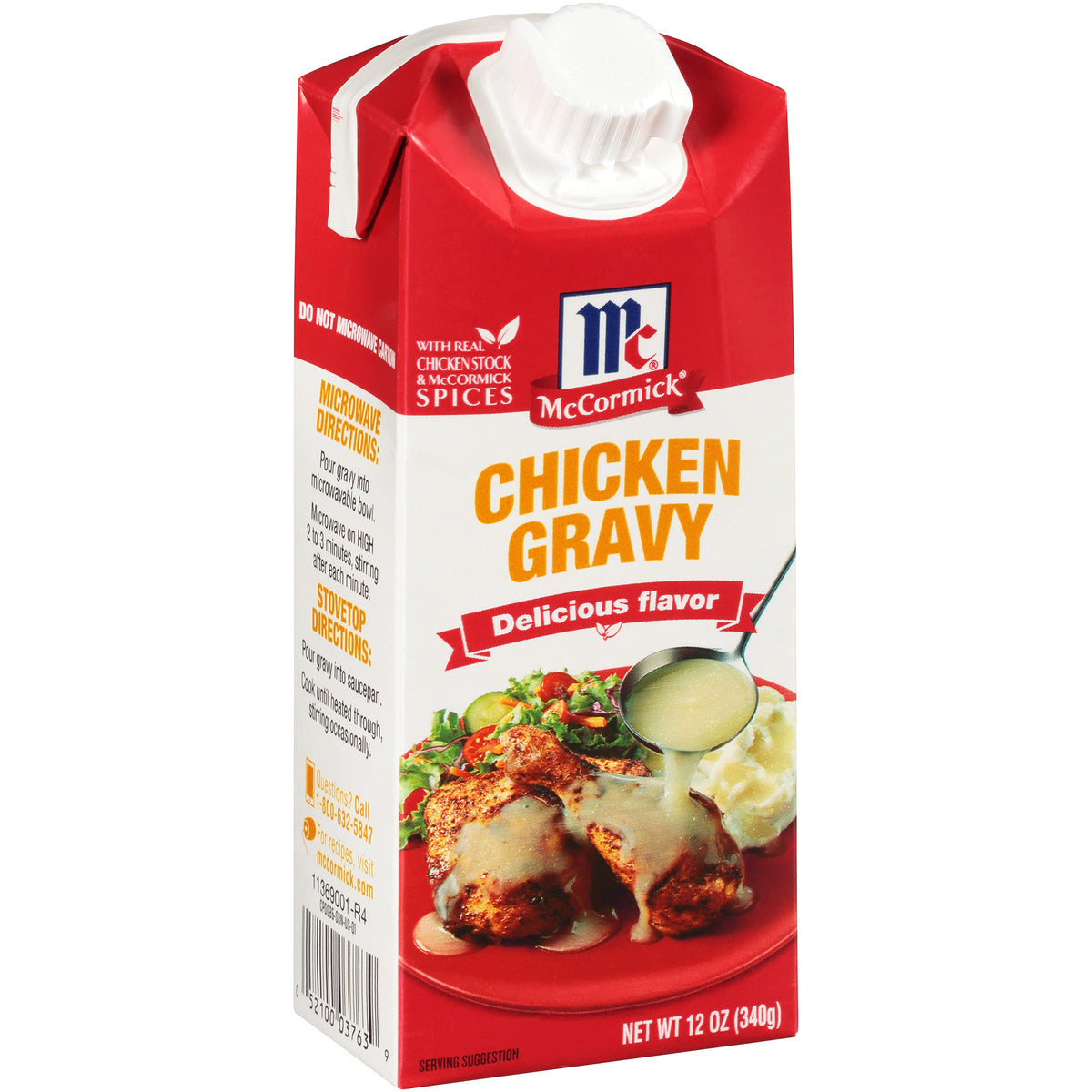 McCormick Chicken Gravy pour-spout for easy, mess-free serving