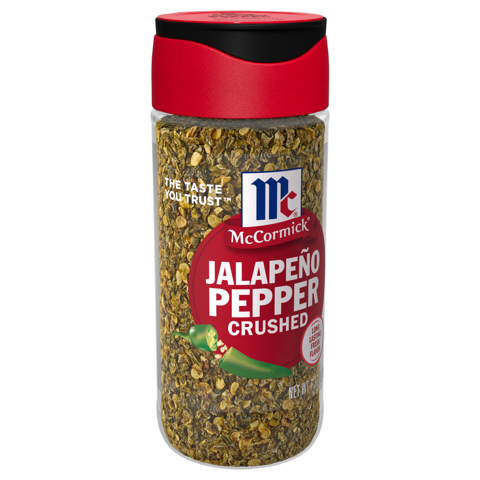 McCormick Crushed Jalapeno Pepper pack of 6 bottles for bold flavor.