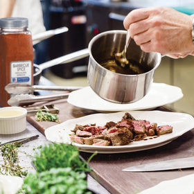 McCormick Culinary Barbecue Spice on a busy kitchen counter staying fresh