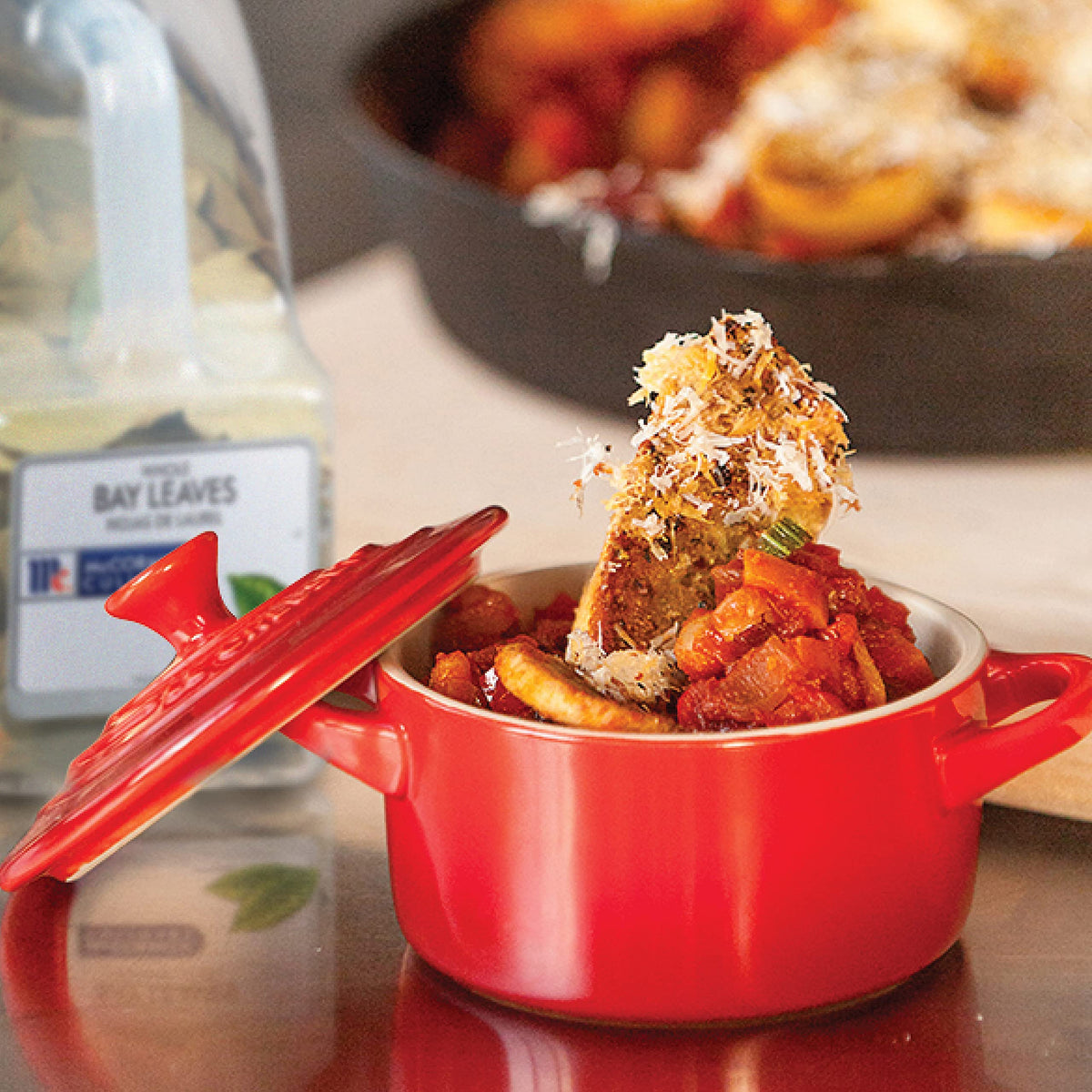Beef stew simmered with McCormick Culinary bay leaves for depth