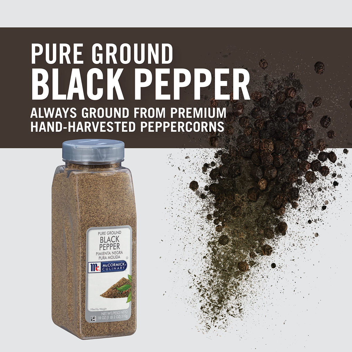 Kosher certified McCormick Culinary pepper made from a single ingredient