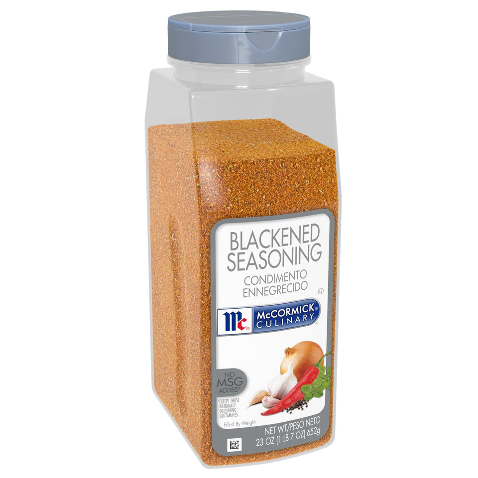 McCormick Culinary Blackened Seasoning shaker adds bold crust to proteins
