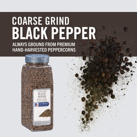 McCormick Culinary coarse grind black pepper on fish for brightness and bite.