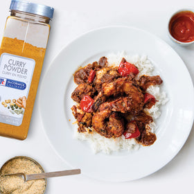 McCormick Culinary curry powder with golden color ideal for curries.