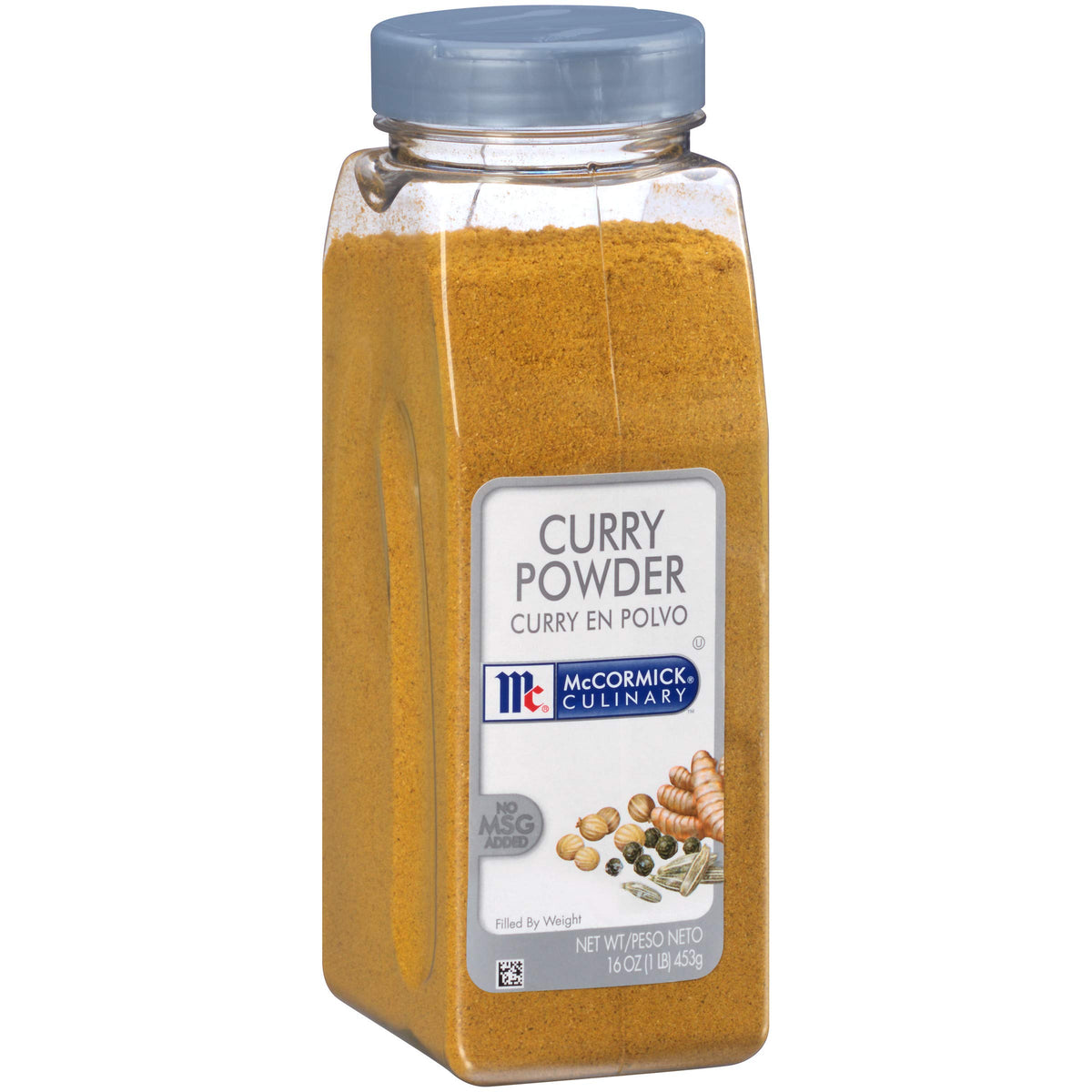McCormick Culinary curry powder jar on shelf offers consistent, high-quality flavor.