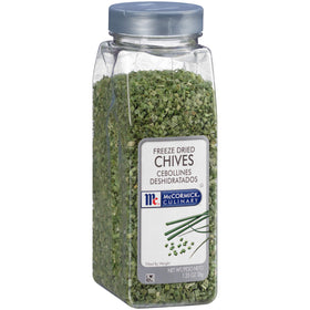McCormick Culinary Freeze-Dried Chives bottle-top for easy, consistent garnish.