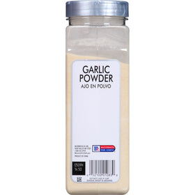 McCormick Culinary Garlic Powder label closeup showing fine texture