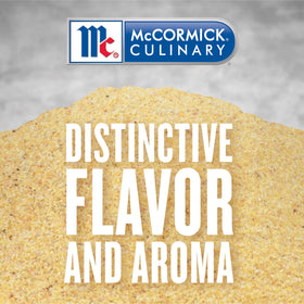McCormick Culinary Garlic Powder pouring into pot for quick flavor boost