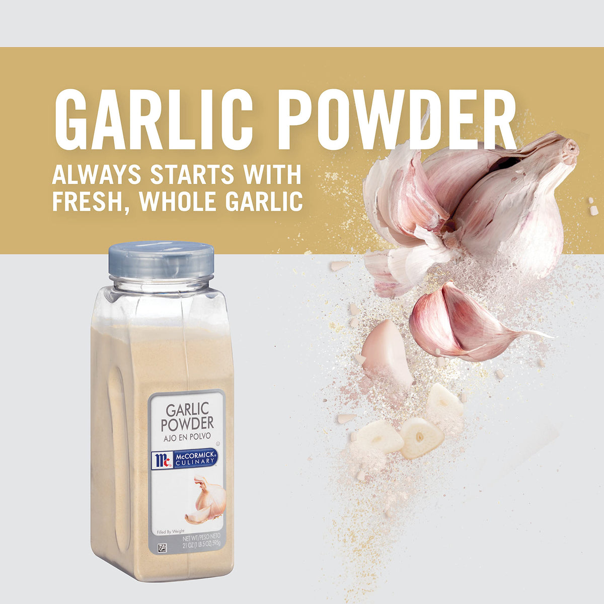 McCormick Culinary Garlic Powder seasoned potatoes illustrating versatility