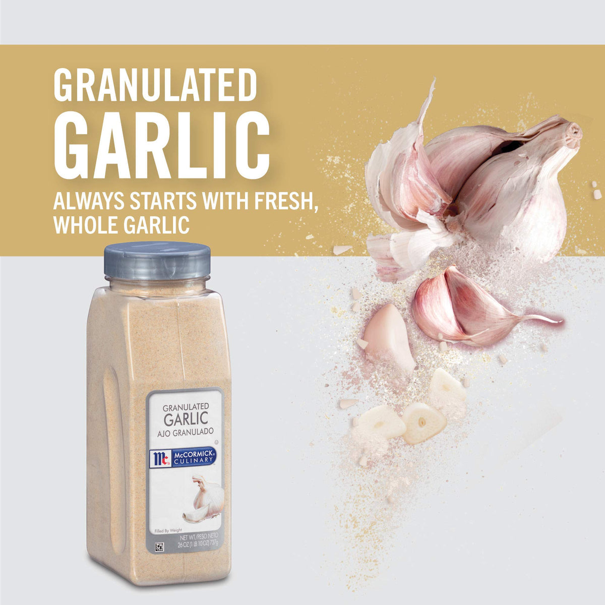 McCormick Culinary granulated garlic bread application elevates garlic knots and loaves.