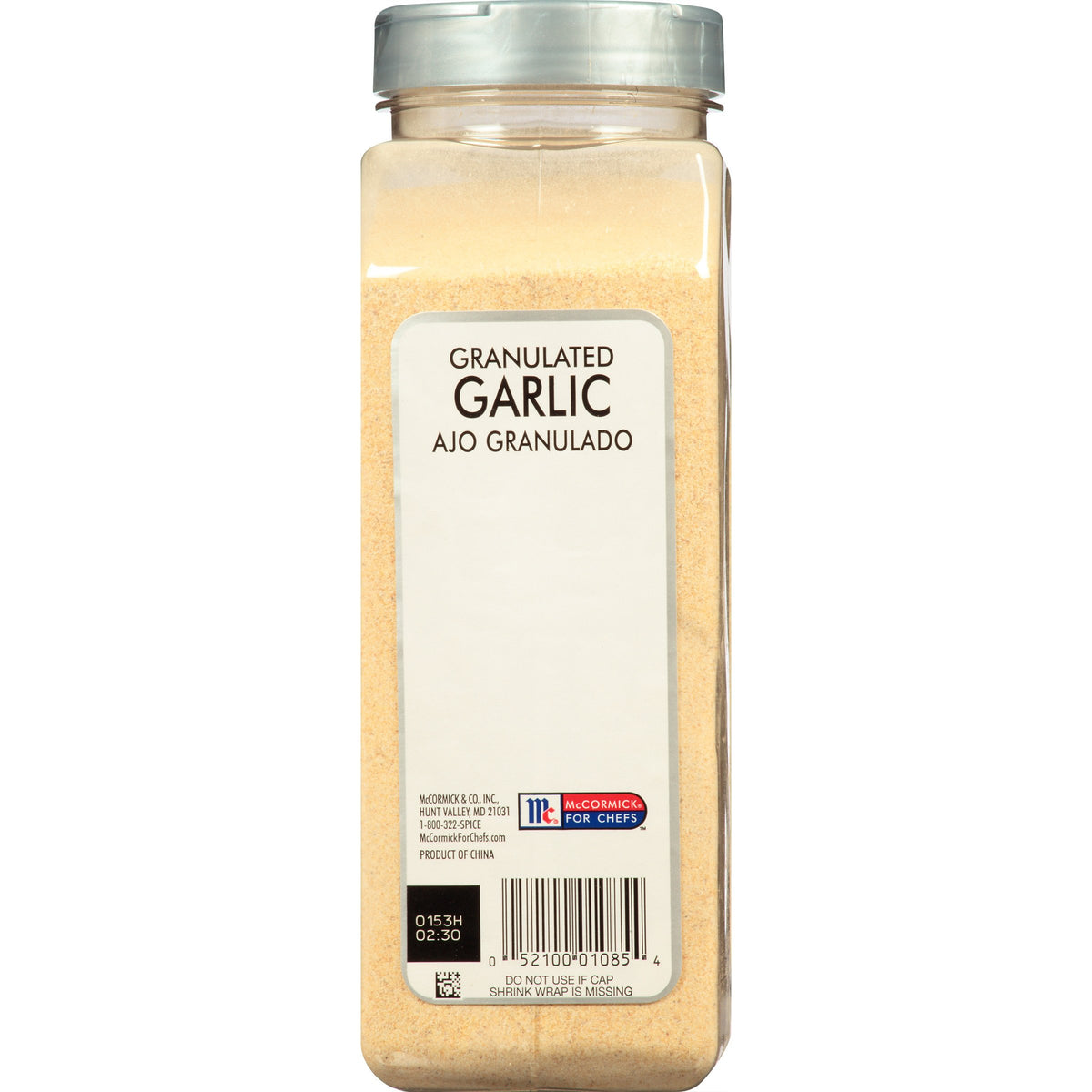 McCormick Culinary granulated garlic pour demonstrates aroma boost for sauces.