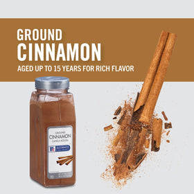 McCormick Culinary Ground Cinnamon powder-dispense ideal for cookies and cakes prep.