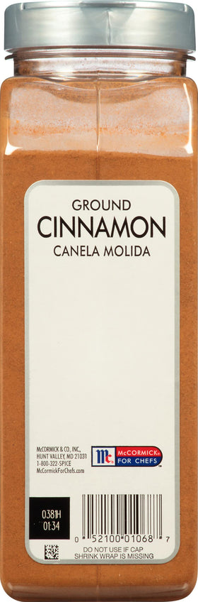 McCormick Culinary Ground Cinnamon enhances warm beverages and spiced drinks.