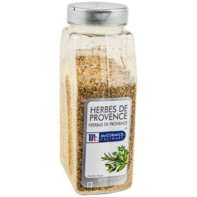 McCormick Culinary Herbes de Provence jar ready for versatile seasoning on meats and vegetables.