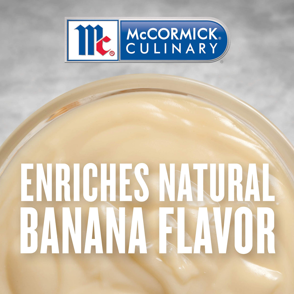 McCormick Culinary imitation banana extract amber bottle preserves flavor during storage.