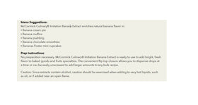 McCormick Culinary imitation banana extract beverage-use idea boosts smoothies.