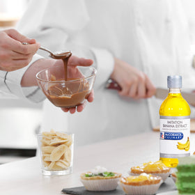 McCormick Culinary imitation banana extract drops-cap use supports precise flavor control.