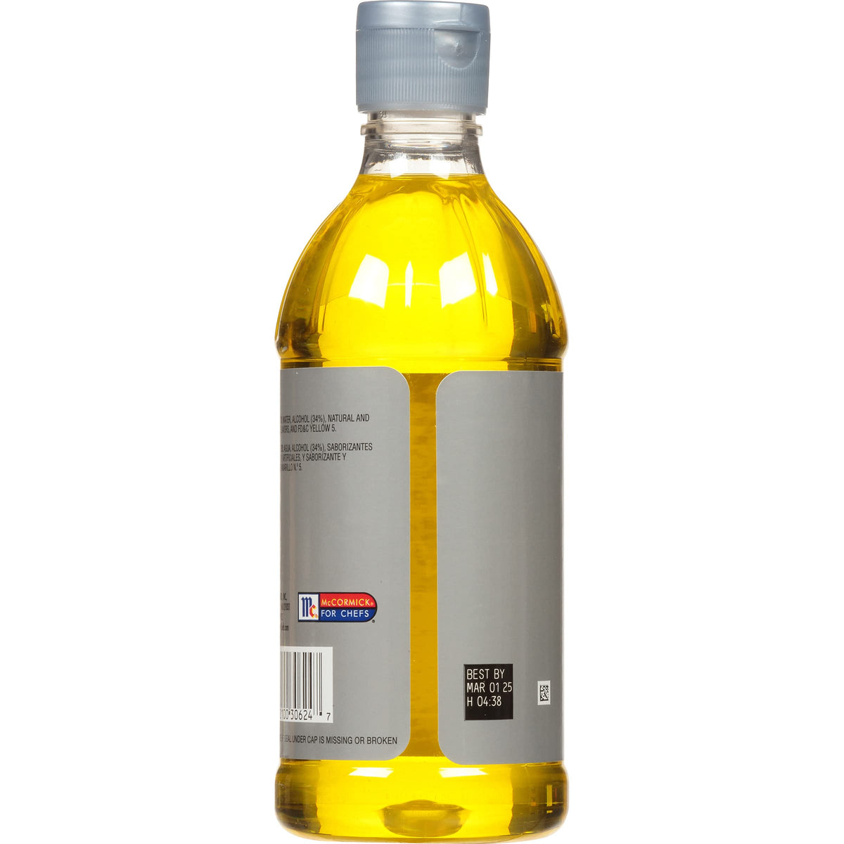 McCormick Culinary imitation banana extract flip-top cap enables precise drops for recipes.