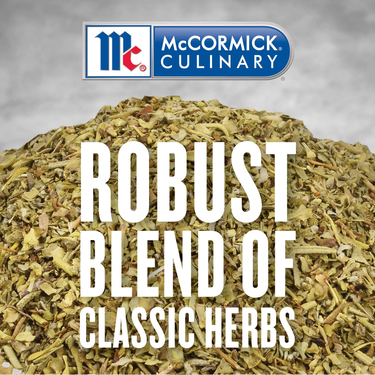 Pouring McCormick Italian Seasoning from 6.25 oz container for consistent kitchen flavor