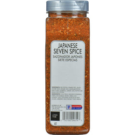 McCormick Culinary Japanese Seven Spice bottle dispensing closeup for quick seasoning.
