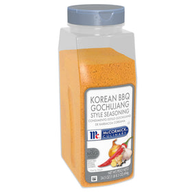 McCormick Culinary Korean BBQ Gochujang Style seasoning bottle ready for grilling and marinating proteins.
