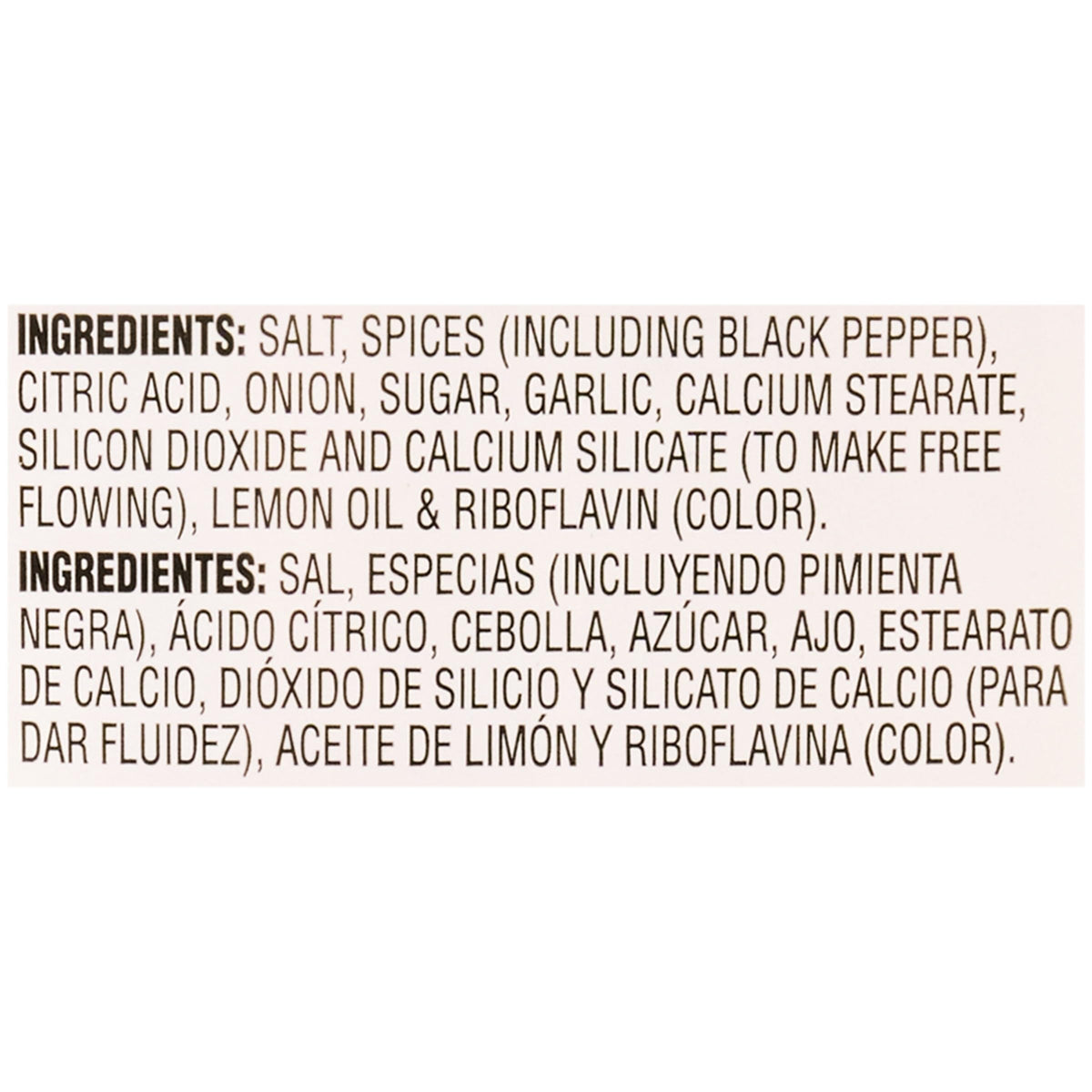 McCormick Culinary Lemon & Pepper seasoning, no artificial flavors MSG-free.