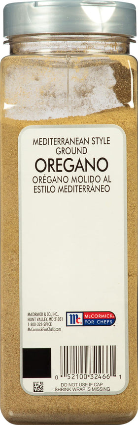 Chef portrait features McCormick Culinary oregano as a trusted kitchen staple.
