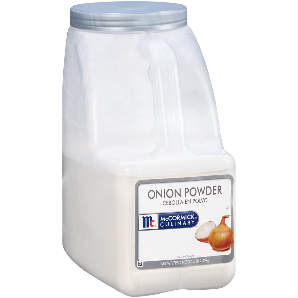 McCormick Culinary Onion Powder container for bulk use in busy kitchens.