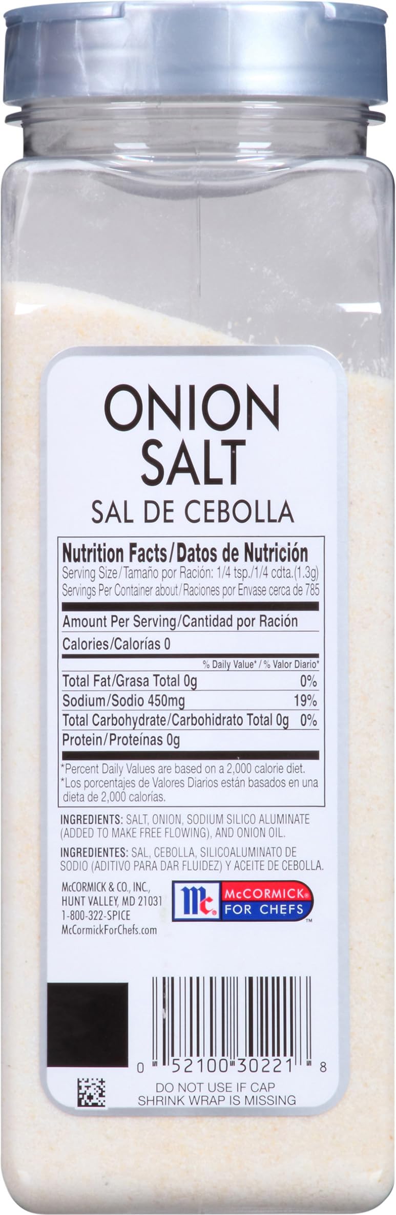 McCormick Culinary Onion Salt shaker in action seasoning vegetables with onion notes.