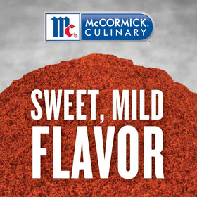 McCormick Culinary Paprika used as a spice rub ingredient in a bowl.