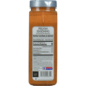 McCormick Culinary Peruvian Seasoning jar back label highlights premium blend