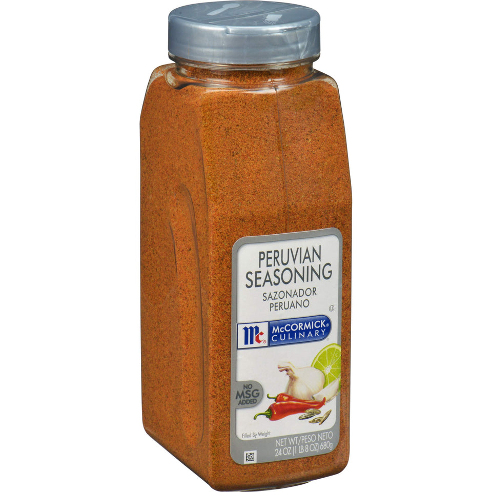 McCormick Culinary Peruvian Seasoning jar front view delivers warm, exotic flavor